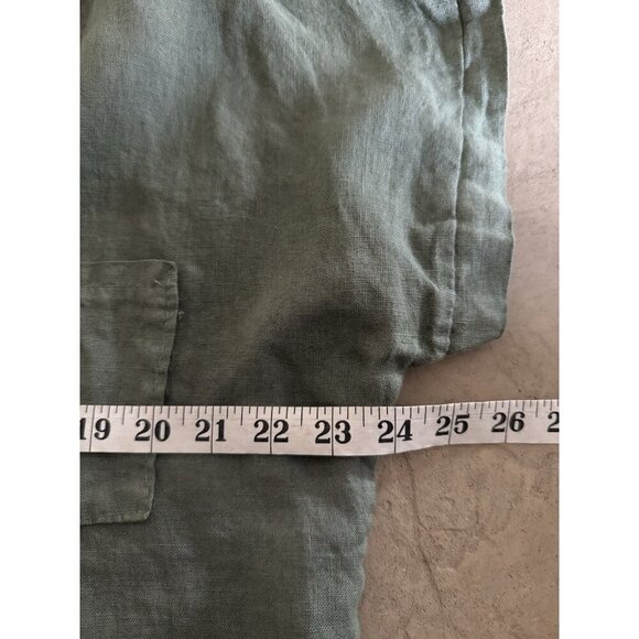 Gigi Moda Olive Green 100% Linen Top Button Accent Made In Italy One Size - Picture 6 of 7